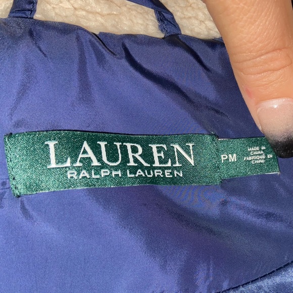 ๐ค๐ฟ3X HOST PICK๐ฟ๐ค Ralph Lauren Quilted Navy Sherpa Jacket- long NWOT - Picture 9 of 10